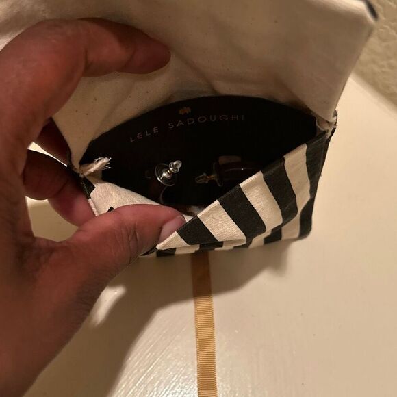 Lele Sadoughi Broadway Front Hoop Statement Earrings Brown Purple Resin Boho NEW - Picture 4 of 7